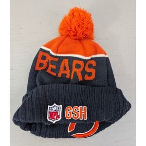New Era Chicago Bears NFL Knit Beanie Hat One Size Orange Navy Pom Winter